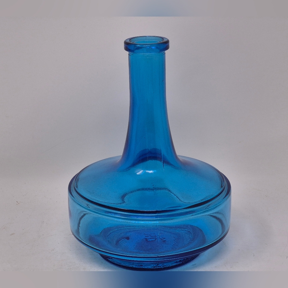 Vintage MCM Blue Glass Decanter (No Stopper)